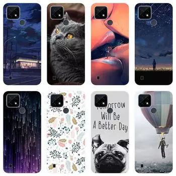 Для Realme C21 C 21 RealmeC21 чехол Мягкая силиконовая задняя крышка модный чехол для телефона с мультяшным рисунком For Realme C21