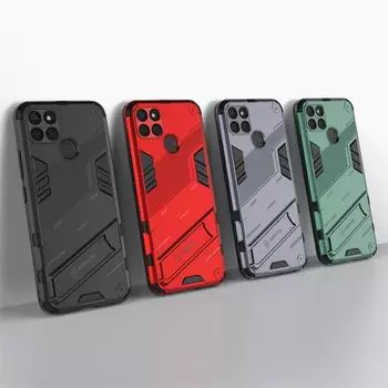 Для Realme C21Y Чехол Punk Stlye Rubber Armor Bracket Жесткий Чехол Для Realme C21Y Чехол Для Realme C21Y C25Y Realme Narzo 50A 50i Realme C21Y