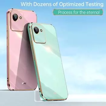 Для Realme C30 C 30 RealmeC30 RMX3581 чехол Мягкая силиконовая задняя крышка 6D гальванический чехол для телефона For Realme C30 зелёный