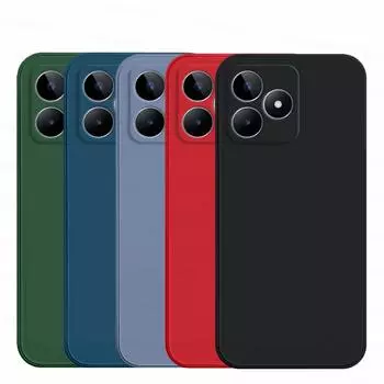 Для Realme C53 Чехол Realme C51 C53 C55 Чехлы Противоударные Жидкие Силиконовые TPU Fundas Защитная задняя крышка телефона Realme C53 Realme C53 чёрный