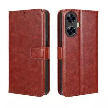 Для Realme C55 C 55 RealmeC55 чехол-книжка-бумажник из искусственной кожи чехол для телефона For Realme C55 чёрный