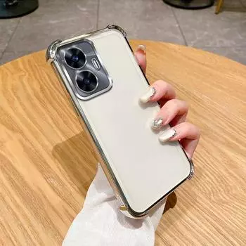 Для Realme C55 Чехол Realme C55 Чехол Realme Narzo N55 Чехол для телефона RMX3710 Бампер Противоударный Защитный Чехол Прозрачная гальваническая пластина For Realme C55