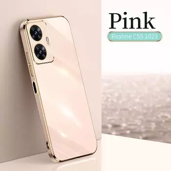 Для Realme C55 NFC защитный гальванический противоударный чехол Realme C11 2021 GT2 10 9Pro 10Plus чехол силиконовый мягкий ТПУ Realme C11 2021 чёрный