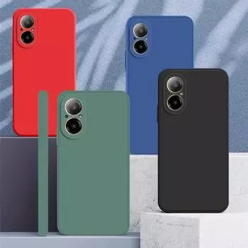 Для Realme C67 Чехол Realme C67 4G Чехол Мягкий Жидкий Силиконовый Бампер Защитный Задний Чехол Для Телефона На Realme C67 4G Funda For Realme C67 4G чёрный
