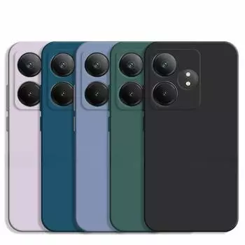 Для Realme c Realme GT 6 5G чехол роскошный TPU чехол противоударный жидкий силиконовый защитный чехол для телефона Realme GT 6 Realme GT 6 чёрный