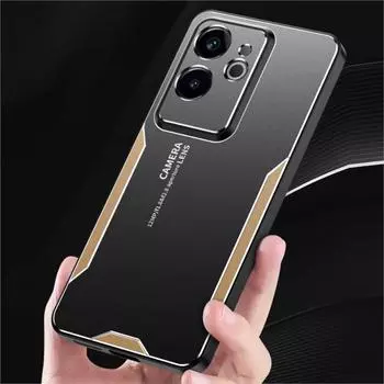 Для Realme GT6 международная версия чехол металлический алюминиевый защитный объектив морозостойкий предотвращает отпечатки пальцев металл + TPU чехол For Realme GT6 int. синий