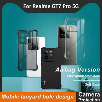 Для Realme GT7 GT 7 Pro 5G Чехол для телефона IMAK Ударопрочный мягкий чехол Realme GT7 Pro 5G чёрный