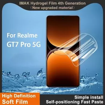 Для Realme GT7 Pro 5G Glass IMAK Hydrogel Film 4-го поколения Full Cover Screen Protector Realme GT7 Pro 5G
