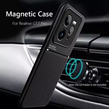 Для Realme GT7 Pro Чехол Магнитный Чехол Мягкая Рамка Funda Для Realme GT7 Pro GT7Pro 5G Чехлы для Телефонов Capa For Realme GT7 Pro чёрный