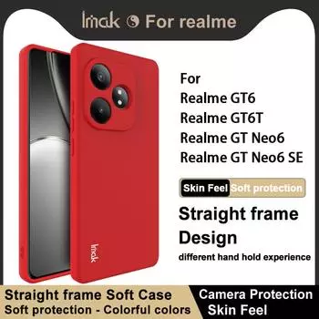 Для Realme GT 6 6T Neo6 SE 5G чехол для телефона IMAK Straight frame Soft Case UC-4 Series Realme GT6 5G Global чёрный