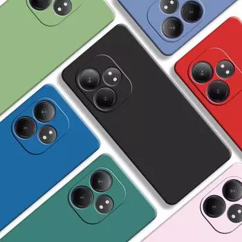 Для Realme GT 6T Чехол Realme GT 6 6T Neo6 SE Чехол 6,78 дюйма Оригинальный жидкий силиконовый резиновый противоударный бампер для Realme GT 6T For Realme GT 6T чёрный