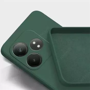 Для Realme GT 6T жидкий силиконовый чехол Realme GT 6T чехол Funda Coque Защитный чехол для камеры Мягкий задний чехол Realme GT 6T Realme GT 6T чёрный