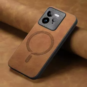 Для Realme GT 7 Pro Чехол для Magsafe Magnetic Business Leather Back Cover для Realme GT7 Pro GT5 Neo 5 SE GT7pro Ударопрочный чехол для беспроводной зарядки Realme GT 7 pro синий