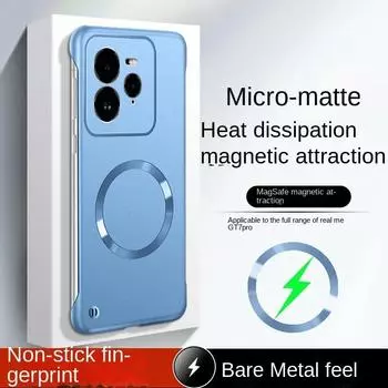 Для Realme GT 7 Pro металлическая краска безрамочный жесткий ПК задняя крышка для Oppo Realme GT 7pro GT7pro магнитный для беспроводной зарядки Magsafe матовый бампер realme GT 7pro чёрный
