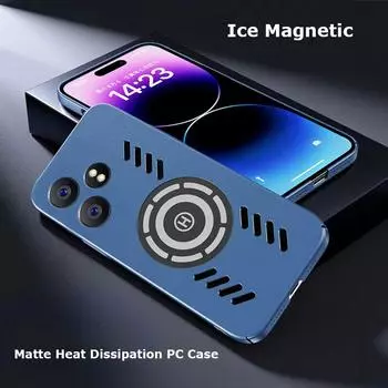 Для Realme GT Neo6 Neo 6 SE Rock Sand Ice Магнитный рассеиватель тепла матовый чехол для ПК с защитой от отпечатков пальцев дышащий охлаждающий чехол в виде ракушки GT Neo6 чёрный