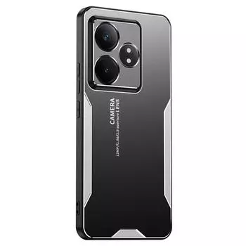 Для Realme GT Neo6 SE 5G Чехол Алюминиевый сплав+ПК+ТПУ Противоударная крышка для мобильного телефона Silver