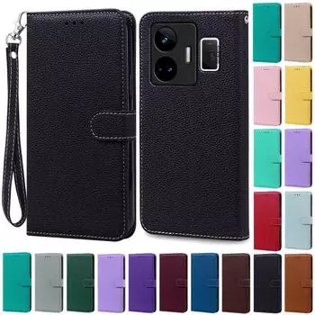 Для Realme GT Neo 5 Чехол-кошелек Флип Чехол Для Realme GT Neo 5 Чехол Realme GT Neo5 Чехол для телефона Coque Fundas For Realme GT Neo 5 темно-зеленого