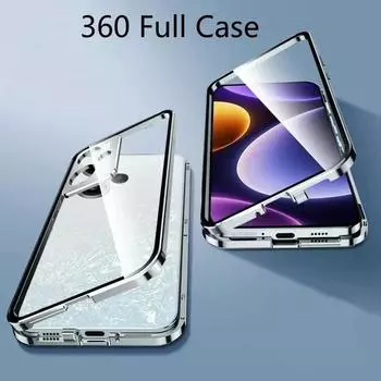 Для Realme GT Neo 6 SE 5G 6T магнитный адсорбционный двухсторонний закаленный стеклянный чехол для Realme GT NEO6 SE металлический каркас твердый чехол realme GT neo 6 SE серебряный