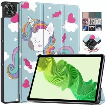 Для Realme Pad 2 Mini Чехол Милый Единорог Кот Раскрашенный Противоударный Жесткий Чехол из ПК Планшет для Realme Pad 2 Mini 11 5 дюймов Чехол Realme Pad Mini 8.7 чёрный