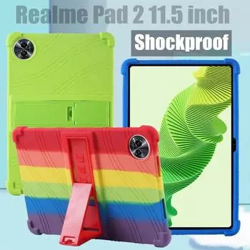 Для Realme Pad 2 Pad2 Tab 11,5 дюймов 2023 чехол для планшета супер противоударный мягкий силиконовый защитный чехол-подставка Realme Pad 2 11.5 красный