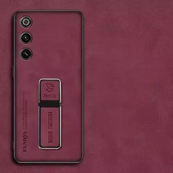 Для Redmagic 10 Air Sheepskin кожаный чехол для телефона ZTE Red Magic 10 Pro+ матовый силиконовый бампер KickStand держатель задняя крышка Red Magic 9 Pro+ красный