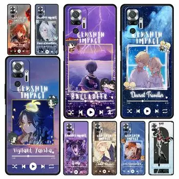 Для Redmi 10C Чехлы Genshin Impact xiao Music Phone Чехол для Xiaomi Redmi Note 12 11 9S 9 8 10 Pro Plus 7 9T 8T 9C 9A 8A Чехол Redmi Note 7
