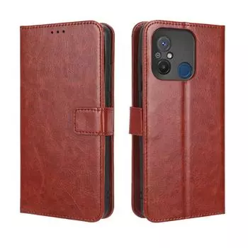 Для Redmi 12C 12 C Realme12C чехол-книжка-бумажник из искусственной кожи чехол для телефона For Redmi 12C чёрный