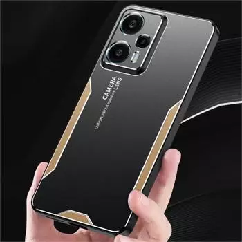 Для Redmi 13 4G чехол металлический алюминиевый защитный объектив морозостойкий чехол для предотвращения отпечатков пальцев металл + TPU чехол для Xiaomi Redmi 13 4g For Redmi 13 4G синий