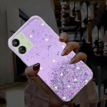 Для Redmi 13C чехол Роскошные блестящие мягкие чехлы для телефонов с блестками для Xiaomi Redmi 13C 13 C redmi13c противоударная прозрачная задняя крышка For Xiaomi Redmi 13C фиолетовый