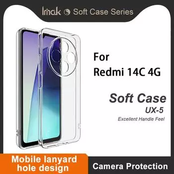 Для Redmi 14C 4G чехол для телефона IMAK мягкий тонкий чехол серии UX-5 Redmi 14C 4G белый