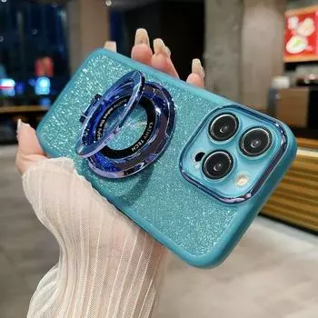 Для Redmi A3 4G 13C 13R 5G блестящее кольцо-держатель противоударный чехол Блестящий чехол из ТПУ для Poco C61 C65 For Poco C61 светло-синий
