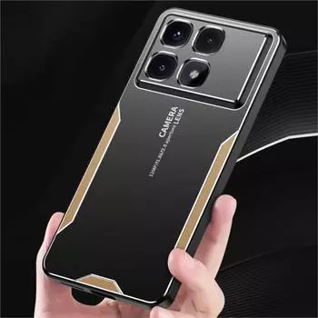 Для Redmi K70 Ultra Чехол Металлический Алюминиевый Защитный Объектив Морозостойкий Предотвращает Отпечатки Пальцев Металлический + TPU Чехол Для Xiaomi Redmi K70 Ultra For Redmi K70 Ultra синий