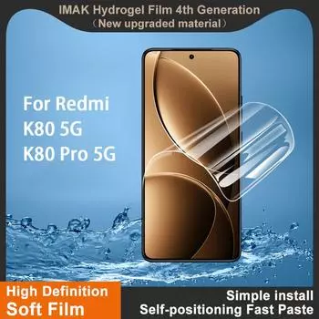 Для Redmi K80 Pro 5G Glass IMAK Hydrogel Film 4-го поколения Full Cover Screen Protector Redmi K80 5G