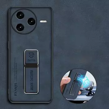 Для Redmi K80 Pro K 80 Skinsheep кожаный чехол для камеры противоударный бронированный чехол для Xiaomi Redmi K80Pro матовый бампер магнитный держатель подставка защитный чехол Redmi K80 чёрный