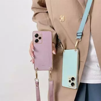 Для Redmi Note 12s Силиконовый чехол из ТПУ с покрытием для Xiaomi Redmi Note 12 Pro Plus Turbo Note12 12T 11T Pro 11s, ожерелье через плечо, шнур, ремешок, мягкий чехол redmi note 12 4g чёрный