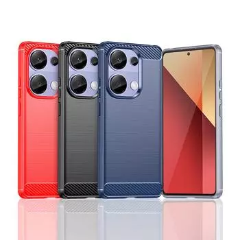 Для Redmi Note 13 Pro 4G Чехол для Redmi Note 13 Pro 4G Противоударный силиконовый чехол из углеродного волокна для Redmi Note 13 Pro 4G Чехол Redmi Note 13 Pro 4G чёрный