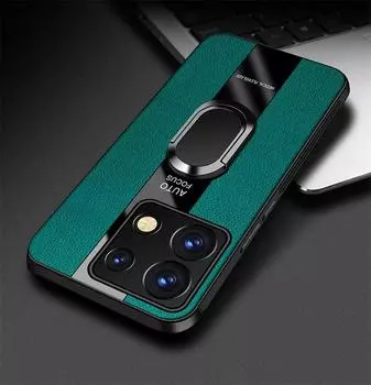 Для Redmi Note 13 Pro Note13 Pro + чехол для телефона с магнитным кольцом для POCO X6 Pro M6 Роскошный кожаный мягкий силиконовый противоударный чехол-бампер redmi note 13 5g чёрный