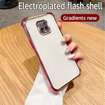 Для Redmi Note 9 Чехол Redmi Note 9S Чехол для Redmi Note 9 Pro Чехол для телефона 9promax Бампер Противоударный Защитный Чехол Прозрачная гальваническая пластина For Redmi Note 9