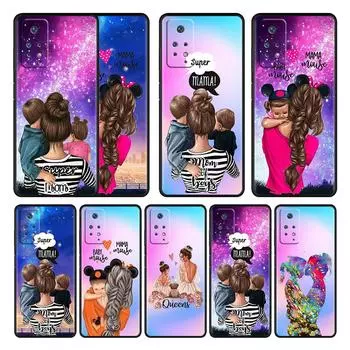 Для Redmi Note 9C 9A K40 9S 11 Pro 7 9 9T 10 8 K40S 8T K50 Super Mom для маленьких девочек и мальчиков, чехол для телефона с полным корпусом Redmi Note 7