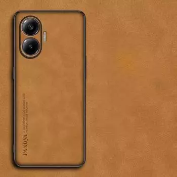 Для Redmi Turbo 4 Pro A5 Роскошный чехол Skinsheep из искусственной кожи для Xiaomi POCO F7 C71 Защита камеры Ударопрочный силиконовый бампер for redmi A5 жёлтый