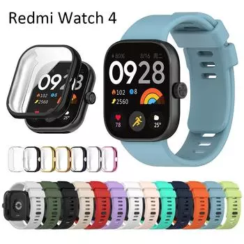 Для Redmi Watch 4 ремешок чехол мягкий полноэкранный защитное покрытие чехол классический силиконовый ремешок для умных часов For Redmi Watch 4
