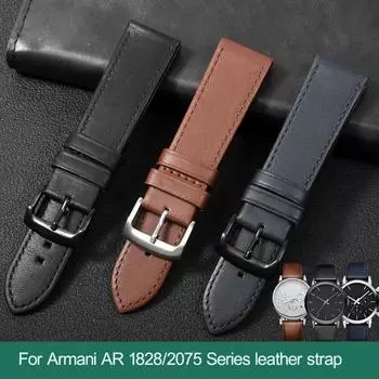 Для ремешка для часов Armani AR1692 2075 1732 1828 1694 AX2098 Натуральная кожа Черный Коричневый Синий ремешок для часов для меня 20 мм 22 мм 22mm