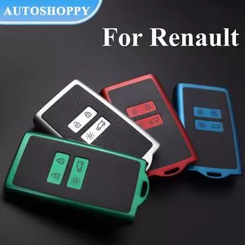 Для Renault Captur Megane Talisman Espace Clio Zoe Koleos Scenic 4 Arkana Dacia Sandero Card TPU кожаный чехол для ключей автомобиля брелок синий