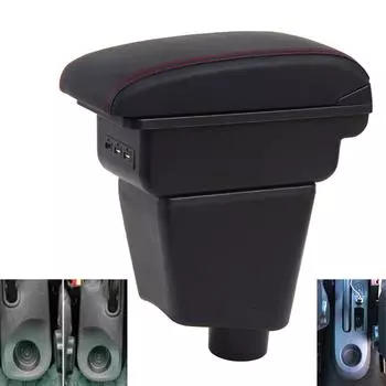 Для Renault Clio 4, для Renault Clio 3 III IV, автомобильный подлокотник, аксессуары для хранения, USB-интерфейс, выдвижной чёрный