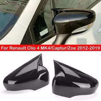 Для Renault Clio 4 MK4/Captur/Zoe 2012-автомобильное боковое зеркало заднего вида, наклейка на крыло, наклейка на внешнюю дверь, отделка корпуса из углеродного волокна Gloss Black