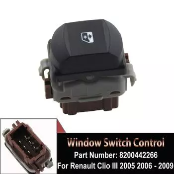 Для Renault Clio III 2005-2008 2009 пассажирский одиночный электрический стеклоподъемник кнопка включения 8200442266 8200414961 авто
