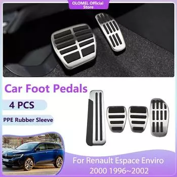 Для Renault Espace Enviro 2000 1996~2002 Автомобильные педали Накладки Тормозные нескользящие Без сверления Литые чехлы Детали Подставка для ног Аксессуары