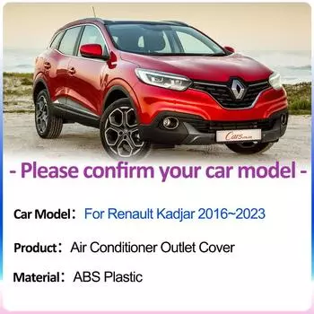 Для Renault Kadjar 2016~2024 Крышки воздухозаборников под задними сиденьями Вентиляция Кондиционер Вентиляционная решетка Выхлопная система Аксессуары для интерьера