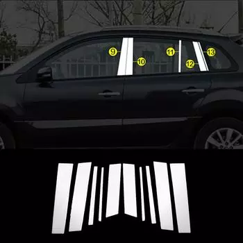 Для Renault Koleos 2008-2016 хромированная накладка на стойку окна BC из нержавеющей стали для центральных стоек автомобиля