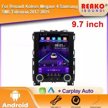 Для Renault Koleos Megane 4 Samsung SM6 Talisman 2017-2019 Автомобильный радиоприемник GPS-навигатор Мультимедийный проигрыватель Android Auto 2din DVD 4 core 2GB+32GB carplay